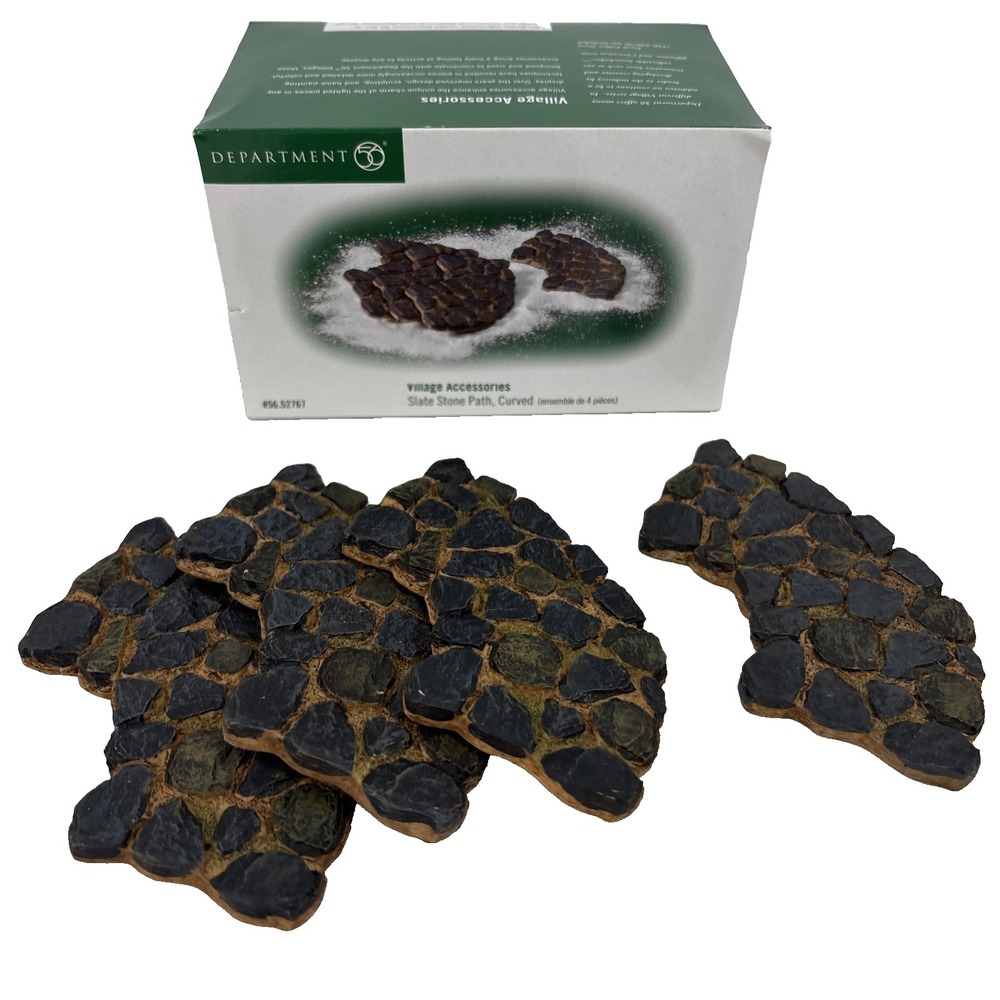 Dept 56 Village Accessories -Slate Stone Path [Curved] set of 4